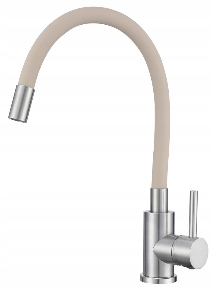 Bateria Kuchenna Zlewozmywakowa Kran Flexi Beżowa Elastyczna Giętka Wylewka