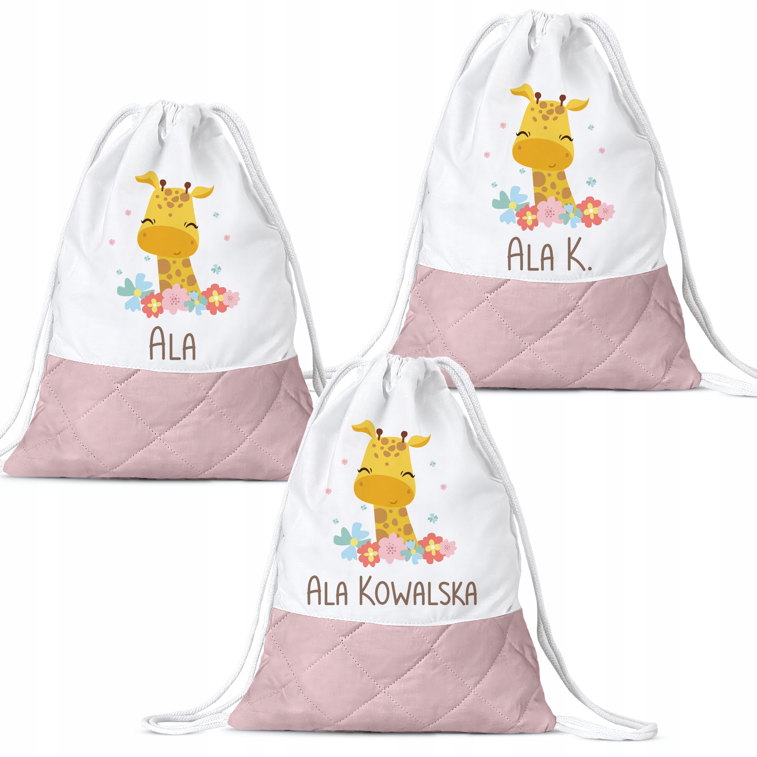 WOREK PLECAK DLA DZIECI WORECZEK Z IMIENIEM DO PRZEDSZKOLA ŻŁOBKA Z PĘTELKĄ Marka inna