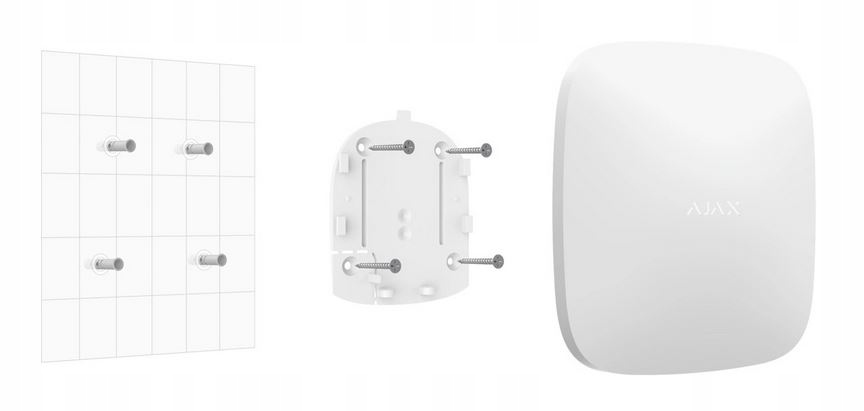 CENTRALA ALARMOWA WIRELESS AJAX HUB PLUS 50 KAMER Waga produktu z opakowaniem jednostkowym 0.35 kg