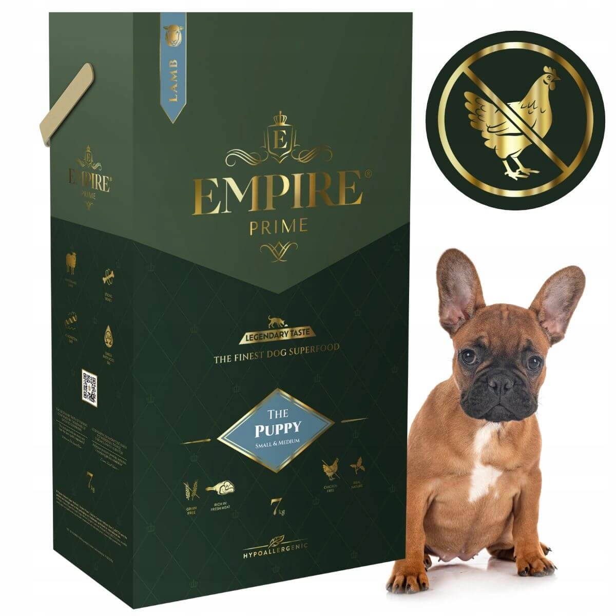 Krmivo Francouzský Buldoček Junior Empire Prime Bez Kuřete Hypoalergenní 7 Kg