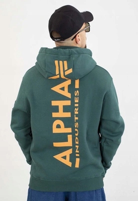 Mikina Alpha Industries S Kapucí Back Print 178318 zelená