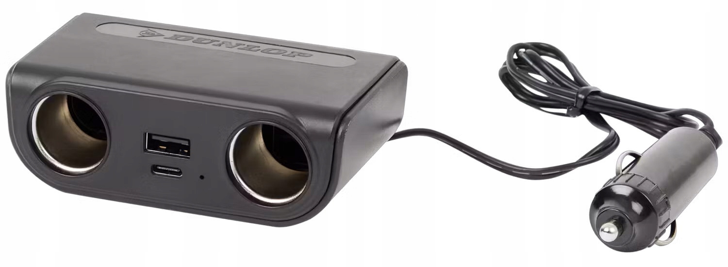 Podwójny rozdzielacz samochodowy Dunlop 12V 24V Usb-a i Usb-c 2.4A