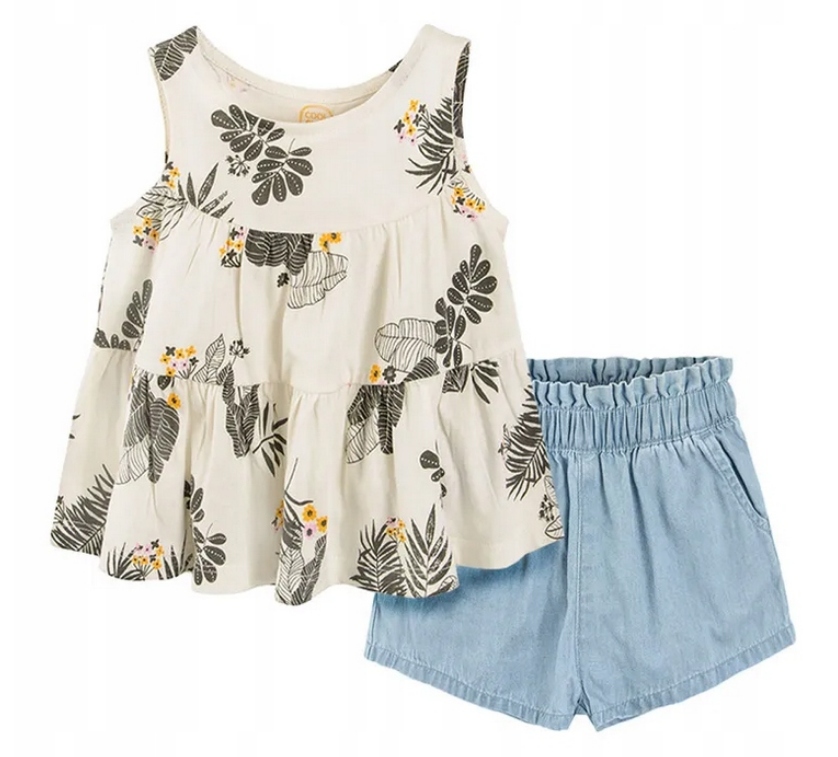 COOL CLUB Komplet letni dziewczęcy bluzka i szorty r. 62