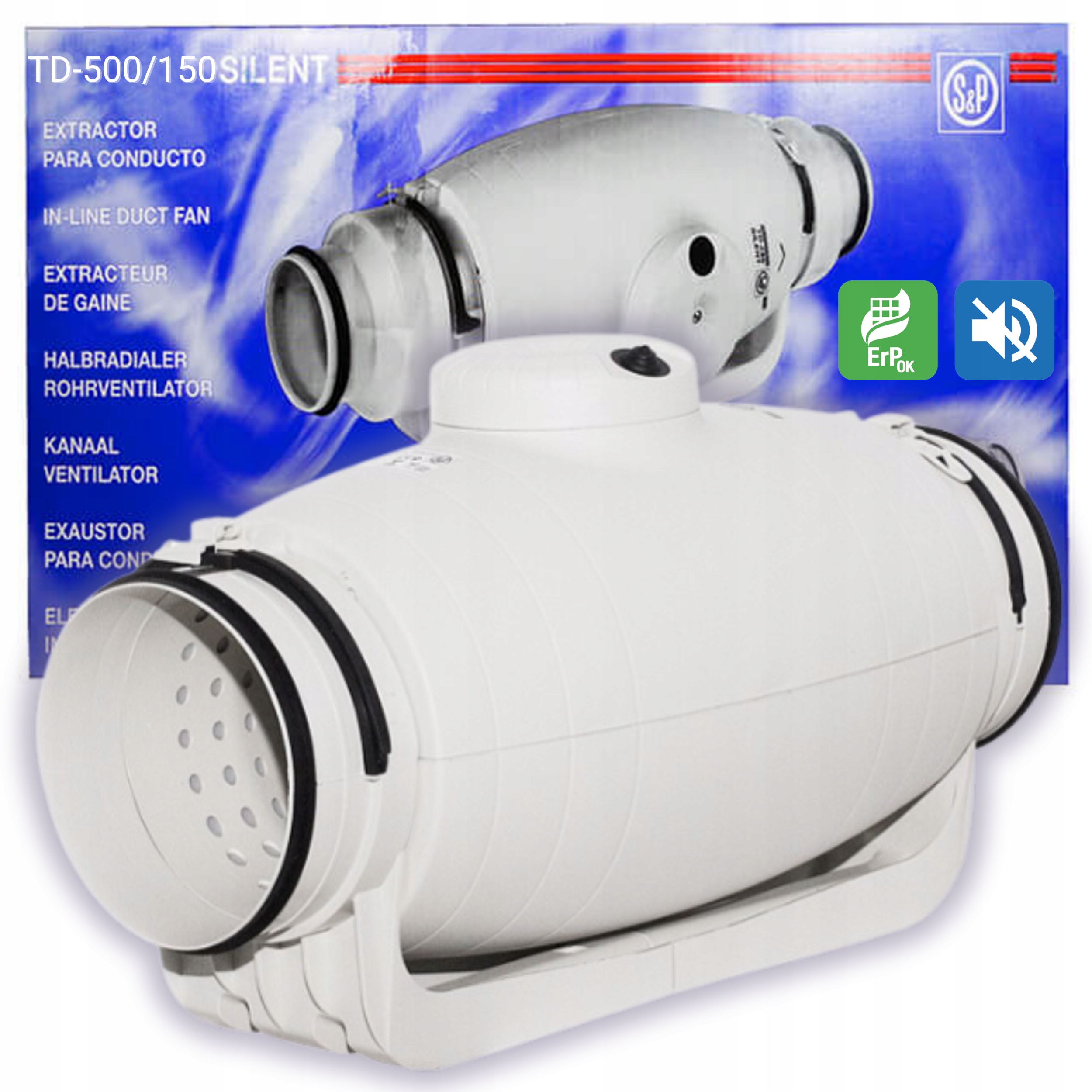 Kanálový Ventilátor Tichý 150 mm 550 m3/h