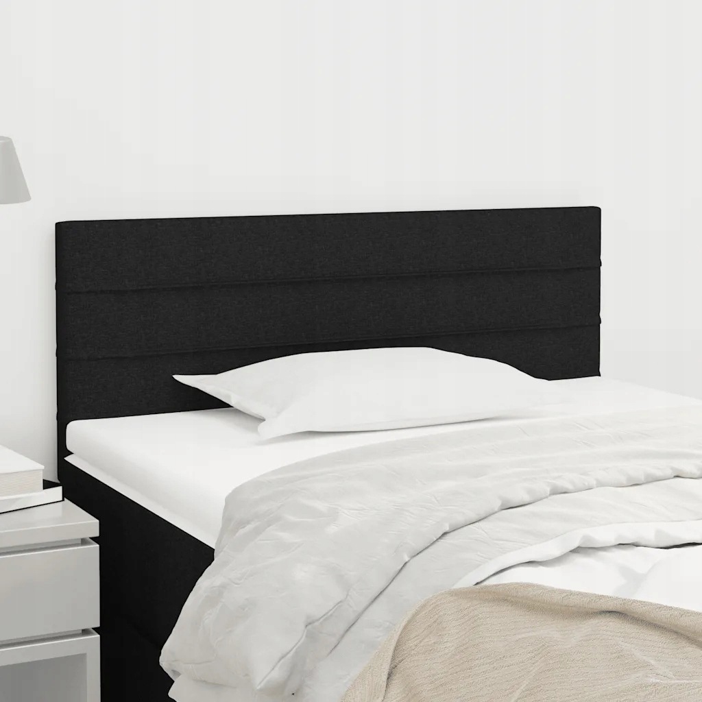 Čelo postele černé 100x5x78/88 cm textil Černý 346132