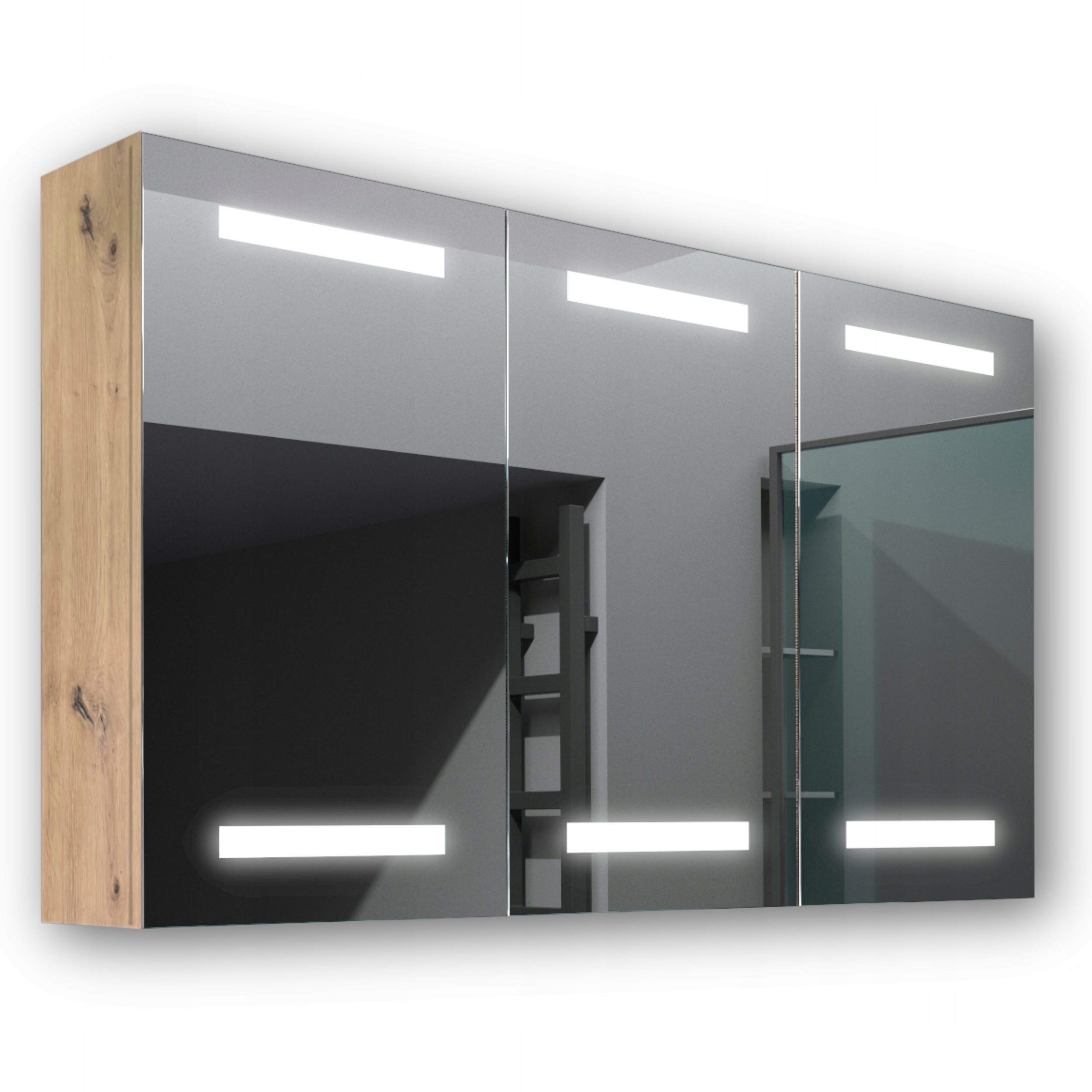 Drevená skrinka 120x70 Led zrkadlo Ares Artisan