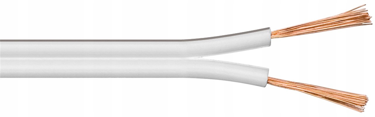 

Kabel głośnikowy Cu audio biały 2x 1,5mm 10m