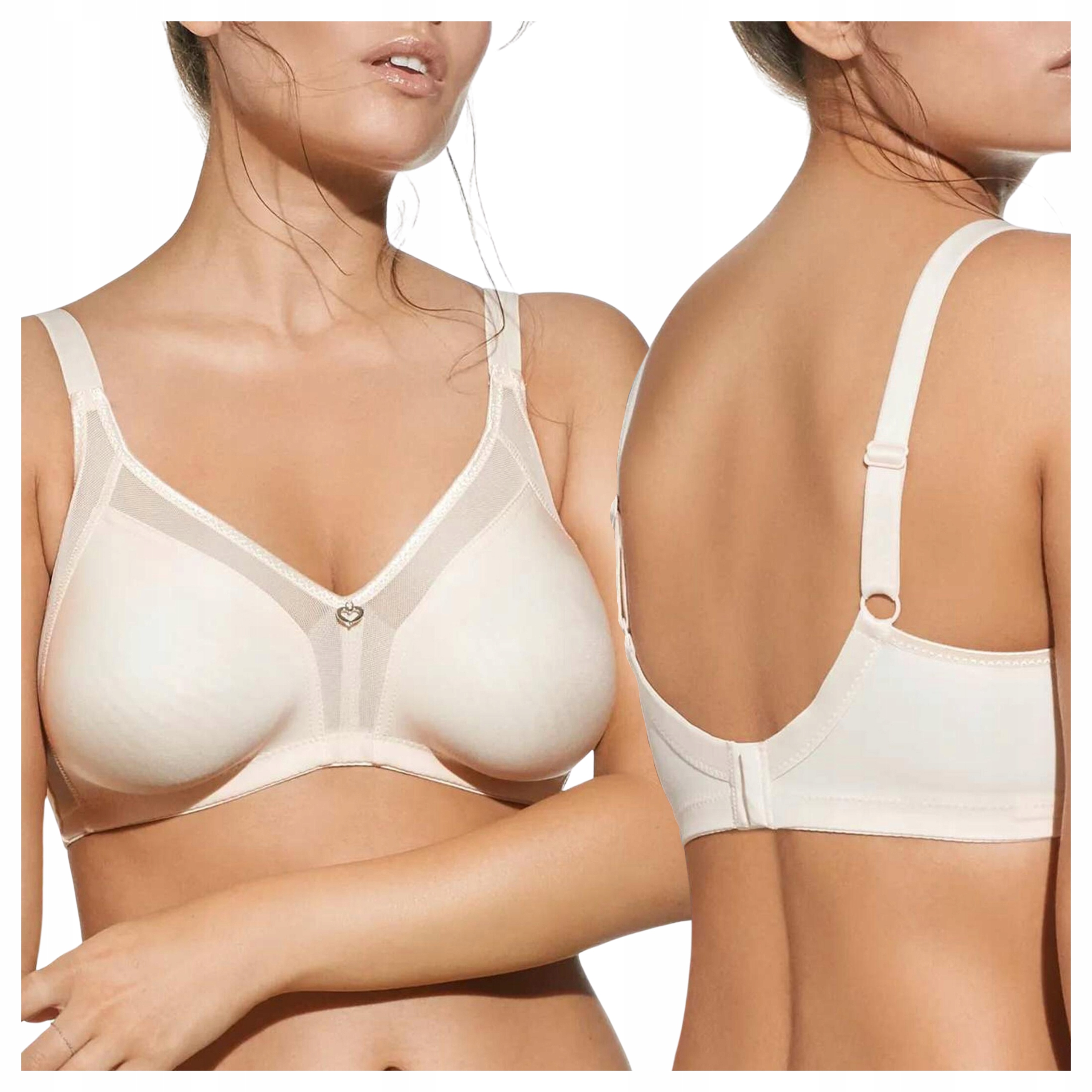 Biustonosz Gładki Bez Fiszbin Regulowane Ramiączka Stanik Róż 95C