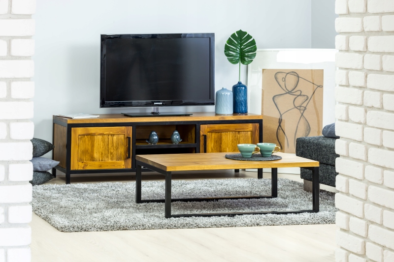 IDUSTRIALNA KOMODA METAL DREWNO STYL LOFT Materiał metal