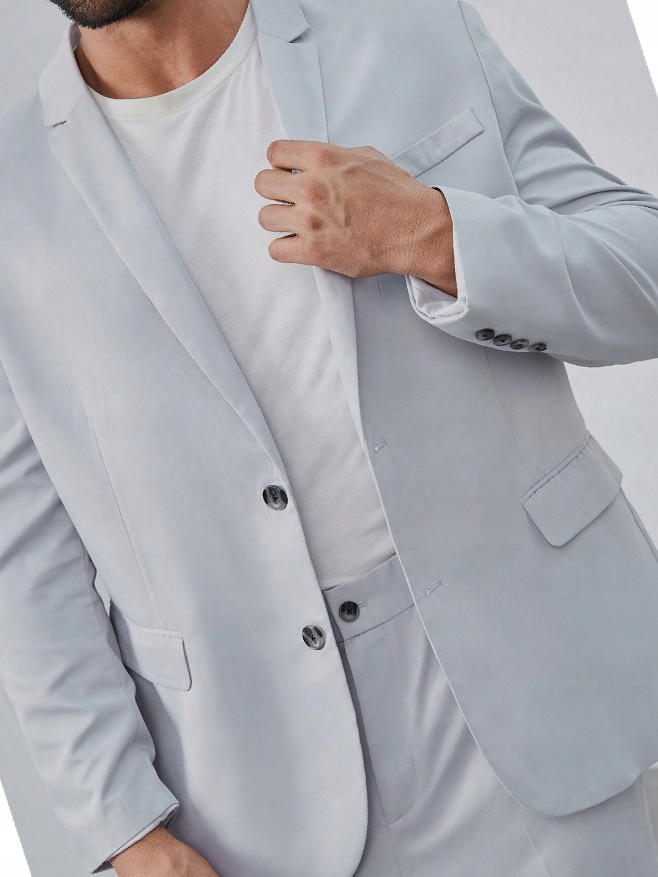 Pánský oblek Sako Východní šedé kalhoty jednořadý 3XL