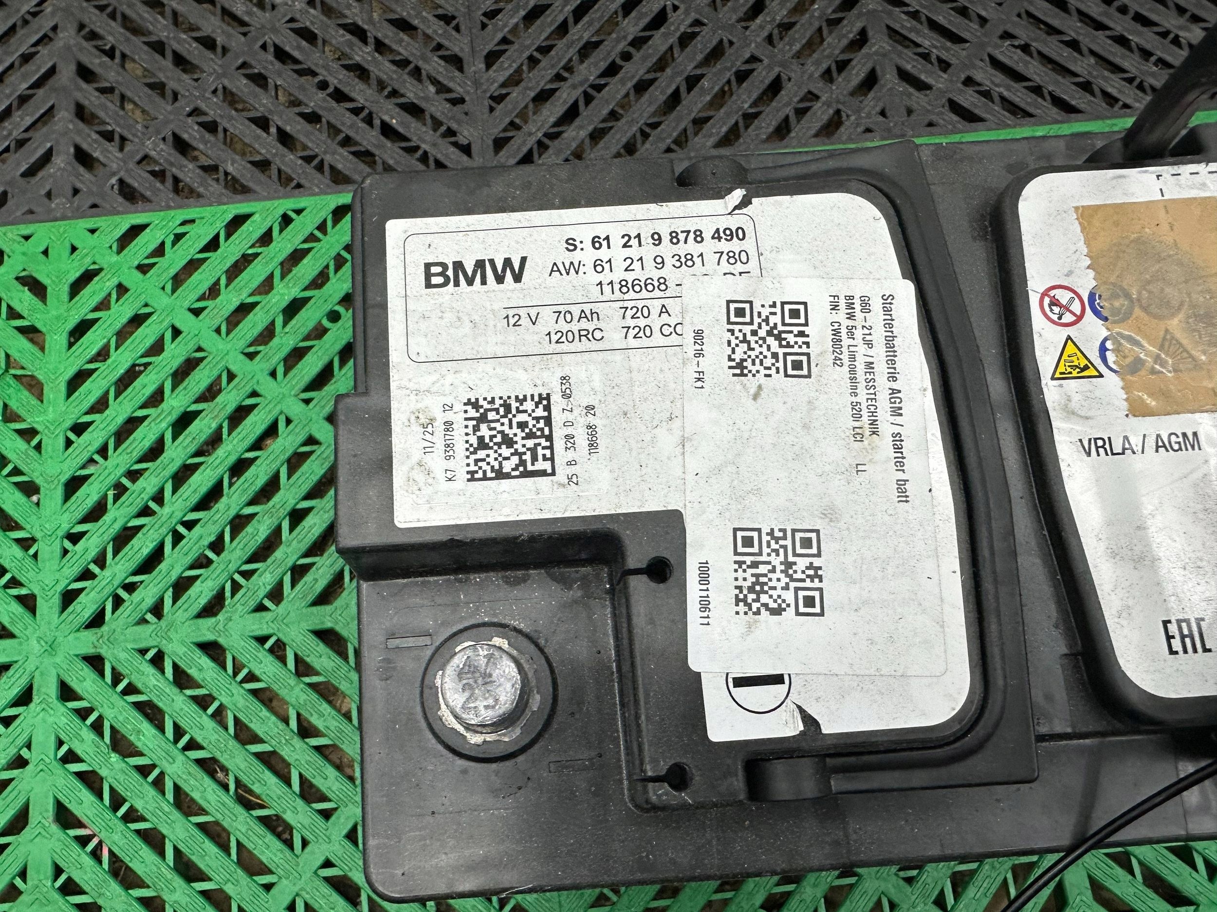 Batterie Bateria AGM 12V 70Ah 720A BMW