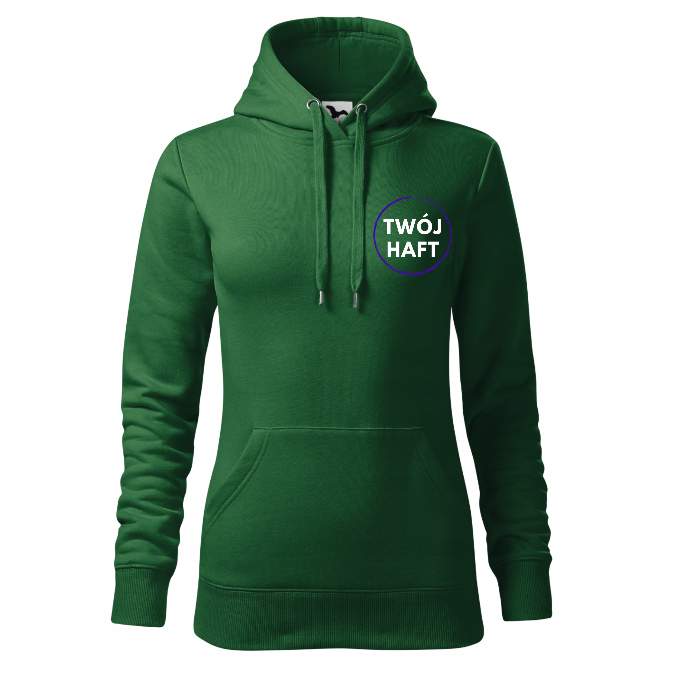 Dámská Mikina S Kapucí S Potiskem a výšivkou firemního loga, lahvově zeleň M