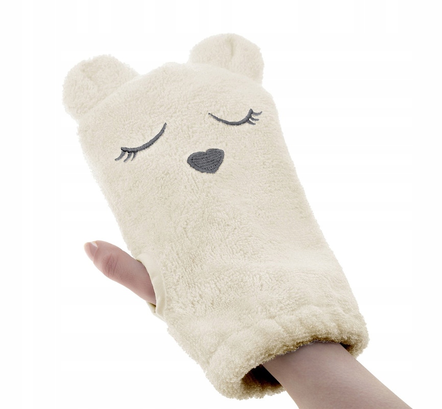 BABYSTEPS Rękawica Myjka bambusowa Miś Beige