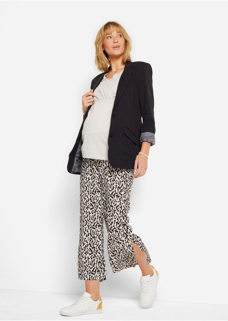 BONPRIX _SM 2TY SPODNIE CIĄŻOWE Z WISKOZY _/ 42