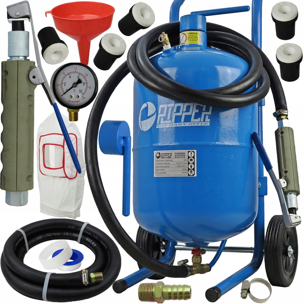 PIASKARKA SYFONOWA 19L MOBILNA MASKA DYSZE ZESTAW