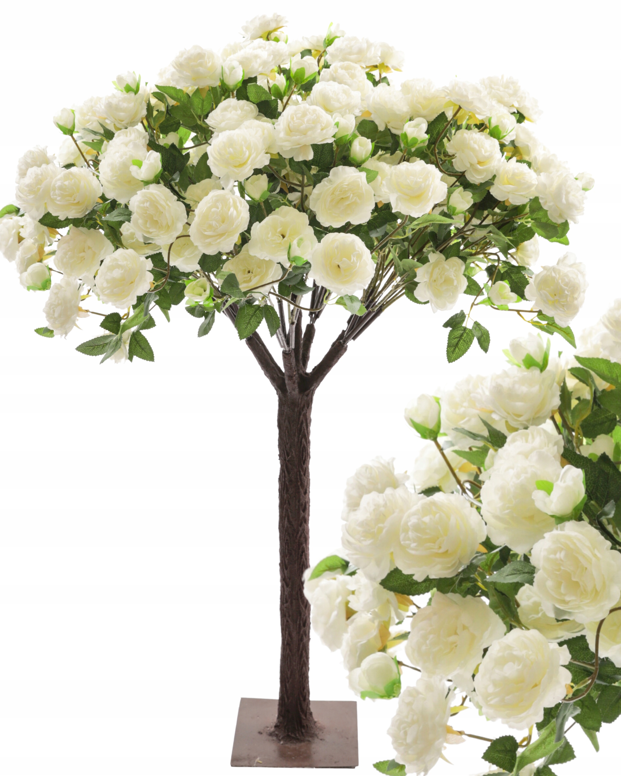 Umělá růže Bílá Svatba Premium 120 cm