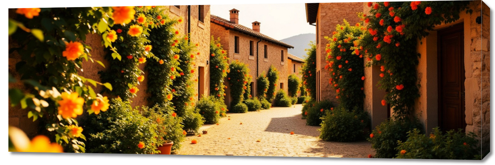 Obraz 150x50 cm obraz na plátně do obývacího pokoje Ložnice Panorama Městečko