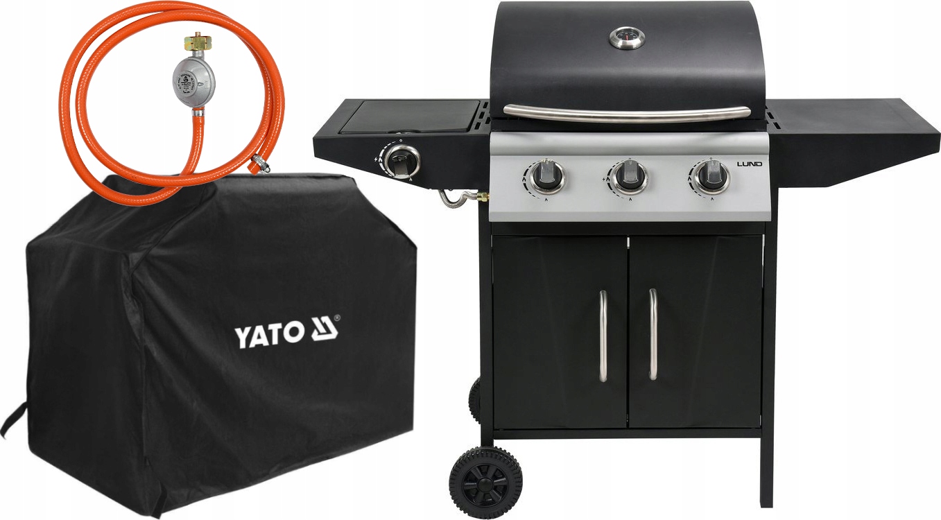 

Grill Gazowy Ogrodowy 12,8kW 4 Palniki Z Pokrowcem