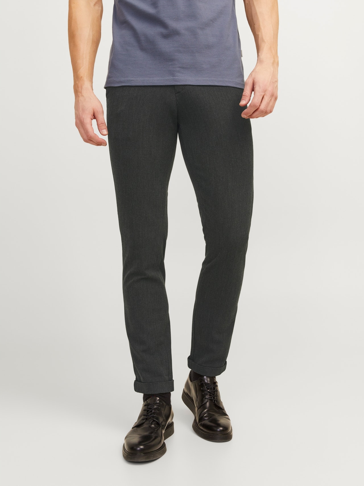 Jack&jones Elegantní Pánské Kalhoty Šedé Dlouhé 33/34 6EA