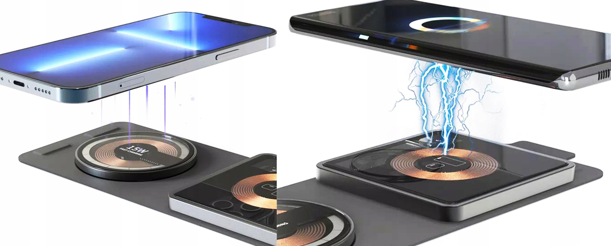 SZYBKA ŁADOWARKA BEZPRZEWODOWA MAGNETYCZNA 2w1 30W Liczba urządzeń ładowanych jednocześnie 2