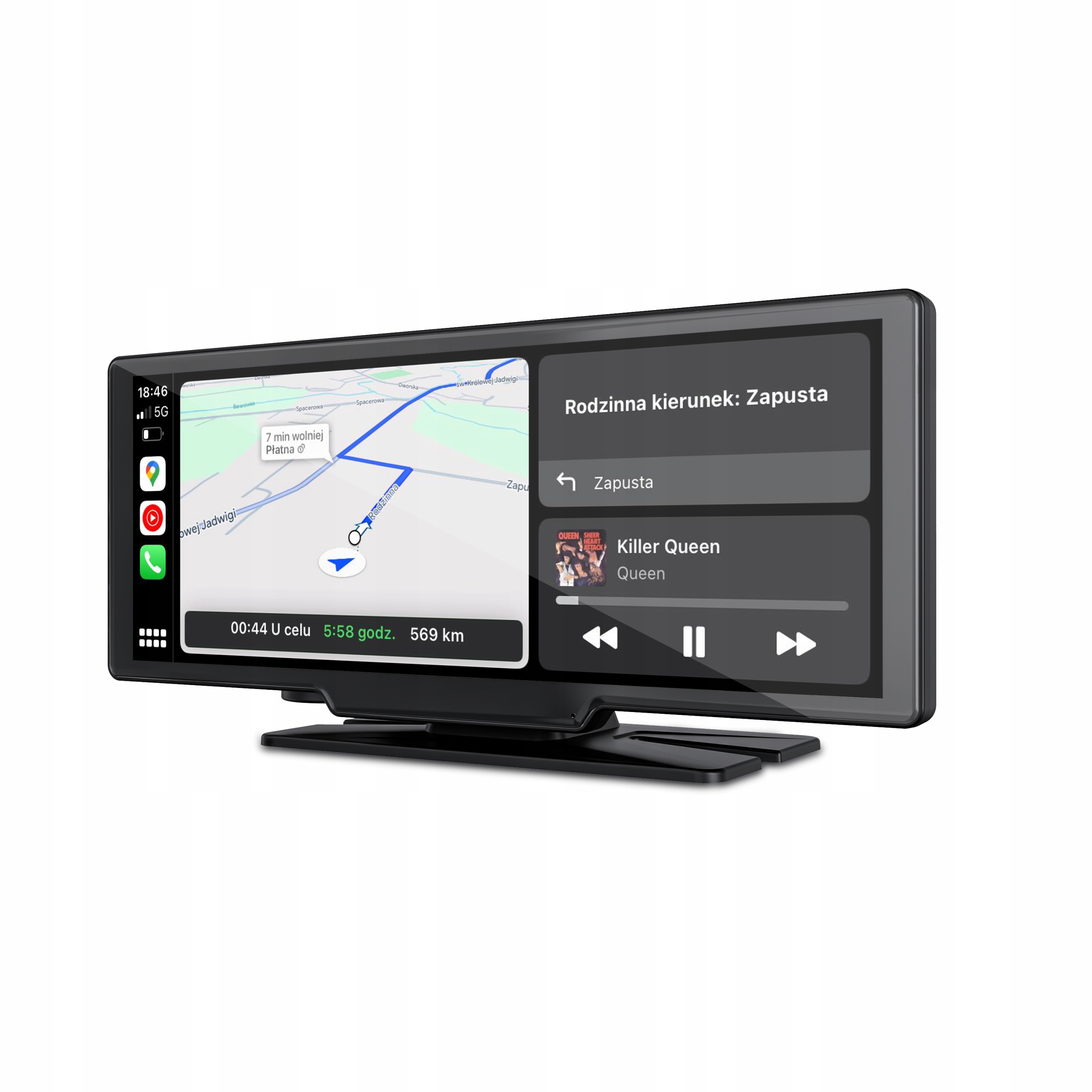 Nexadio CP300 Ekran samochodowy CarPlay/Android Auto, transmiter FM — 9