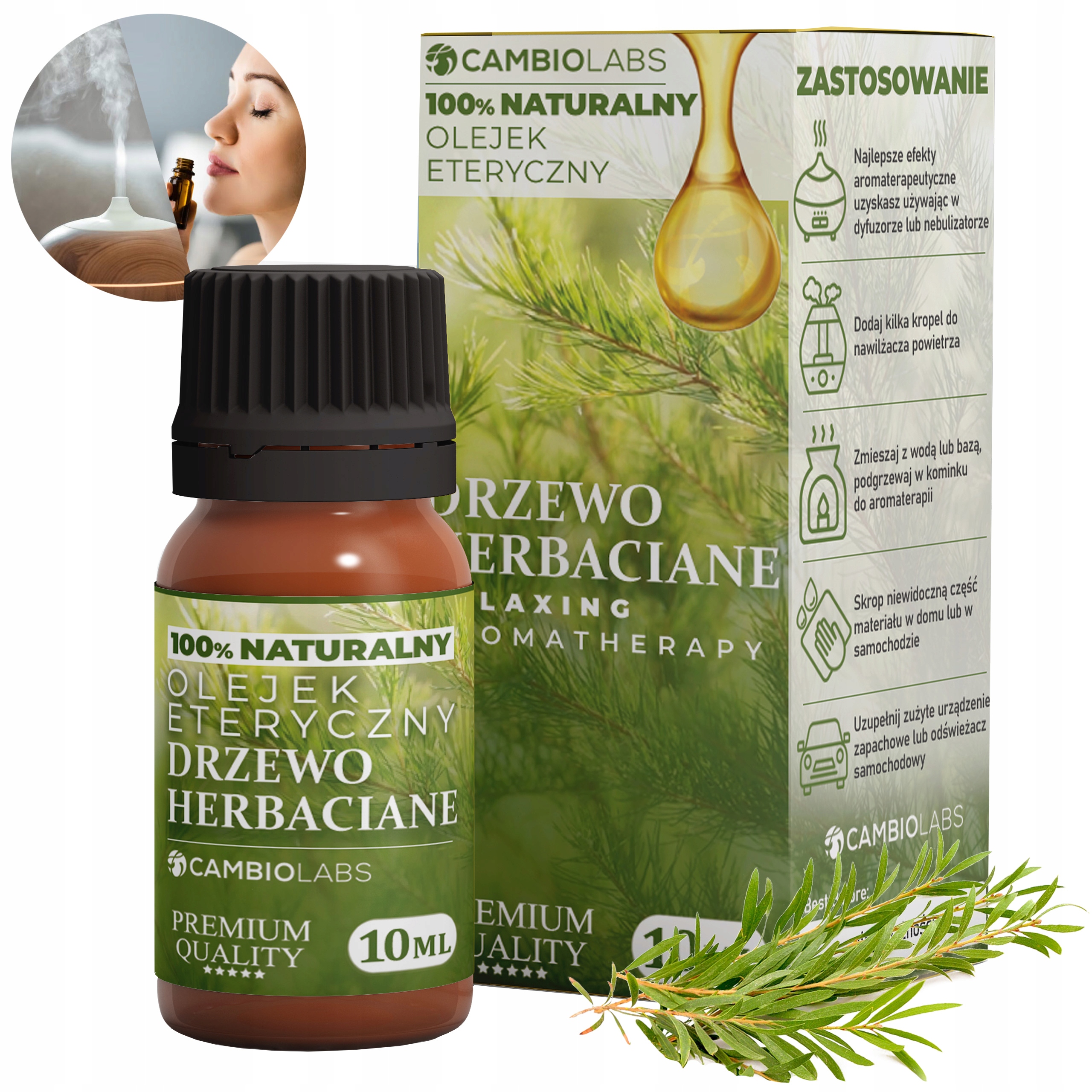 Olejek Z Drzewa Herbaciane Eteryczny Zapachowy Naturalny, kąpiel, relaks