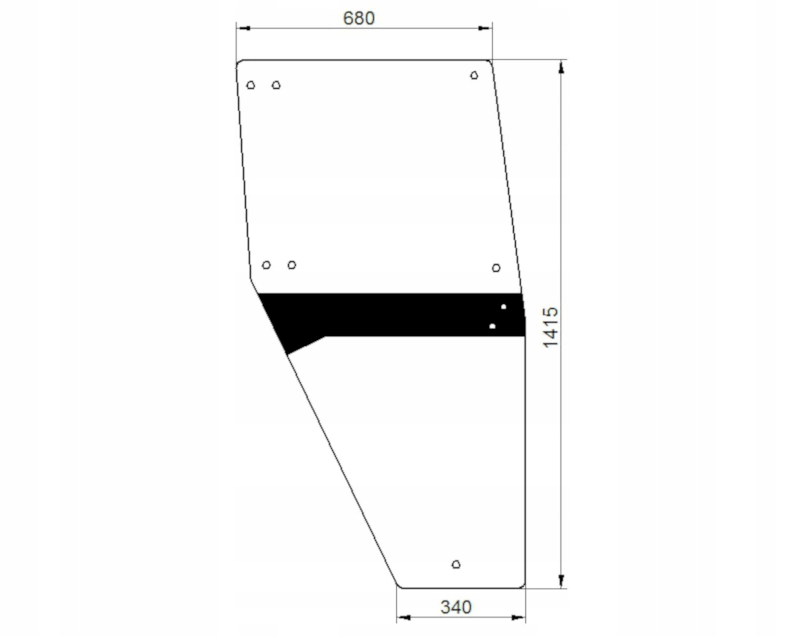 čelní sklo pro traktor Deutz-Fahr dveře pravé 04358528