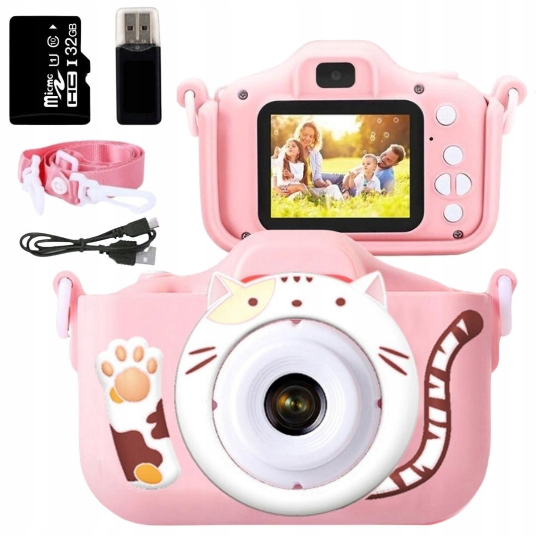 

Aparat Cyfrowy Dla Dzieci Kamera Gry Karta 32GB