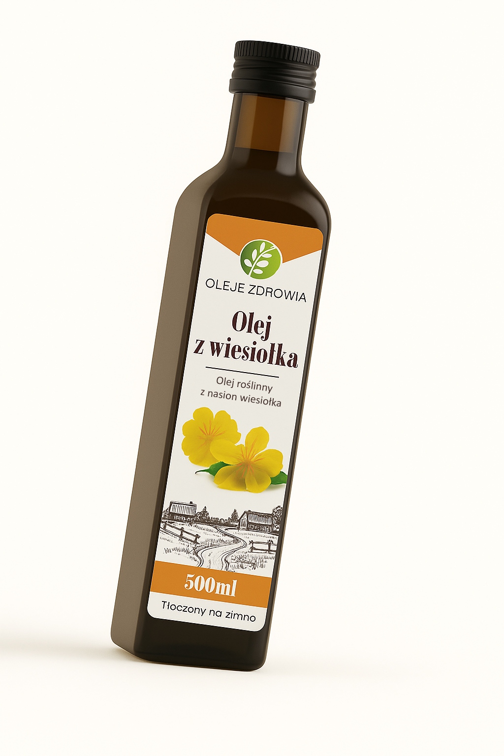 Olej z wiesiołka tłoczony na zimno 500 ml nierafinowany z polskiego ziarna