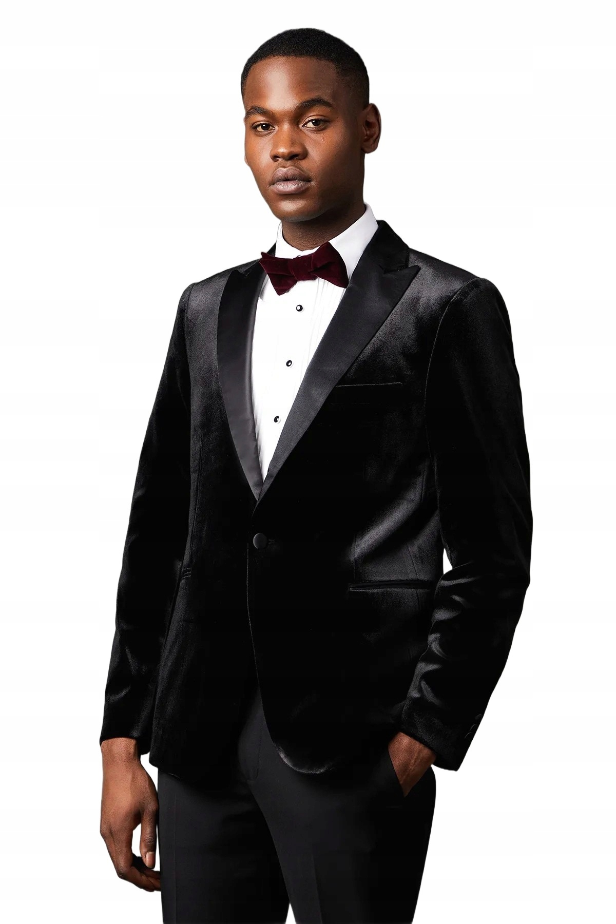 Burton Pánská Sako Smoking Černá Velurová Se Zapínáním Na Knoflíky 38 Z3A