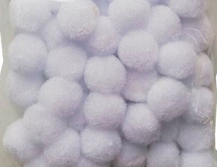 pompony 60szt. BIAŁE 2cm | POM-401 — 2