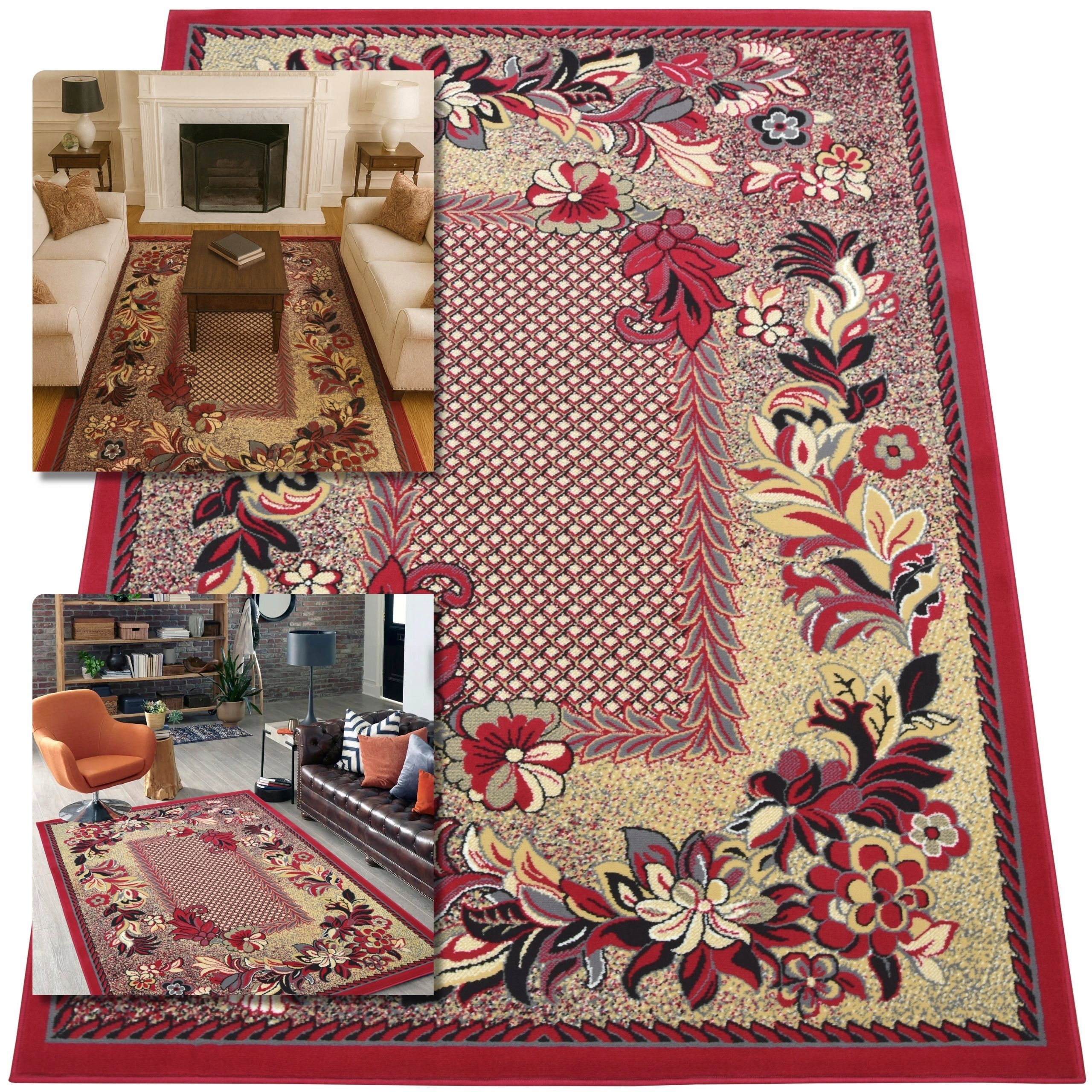 Koberec 250x350 Venezia Červený Koberec Do Obývacího Pokoje Koberec Do Ložnice Belgický