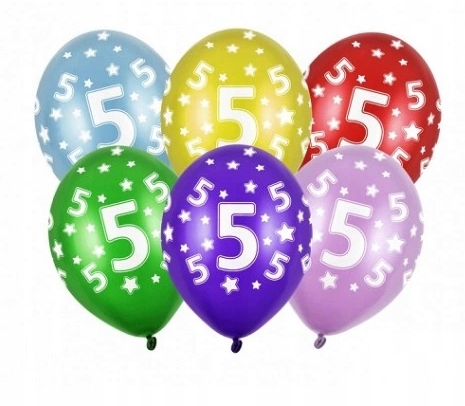 

Zestaw 5 urodziny balony 5st Birthday Metallic Mix