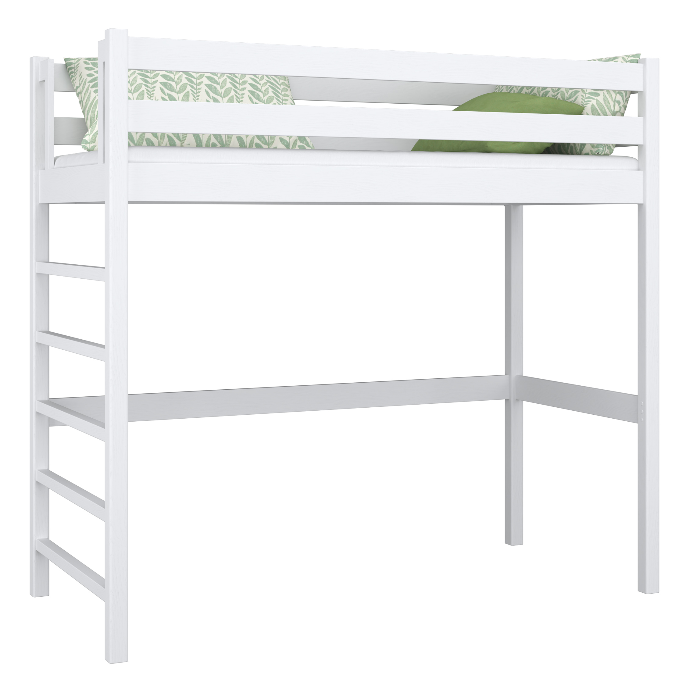 Łóżko piętrowe antresola drewniane N01 białe 80x190