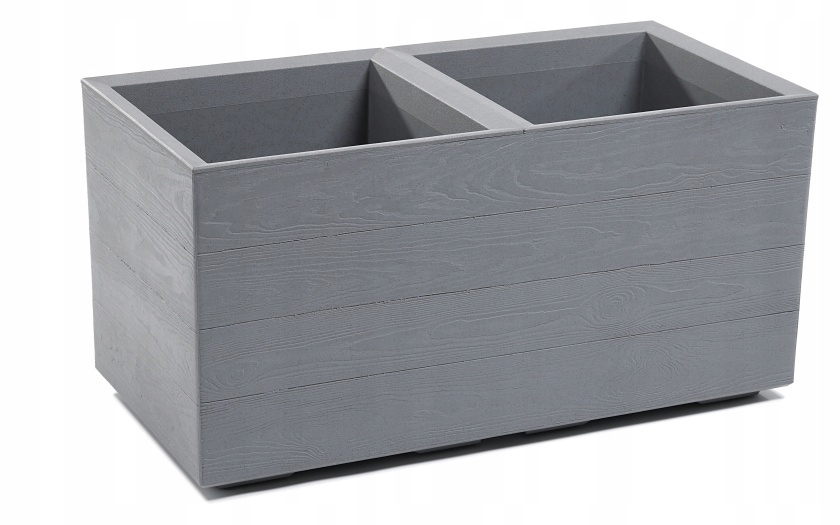 Kwietnik Karo Eco Wood 800 podwójny szary Lamela