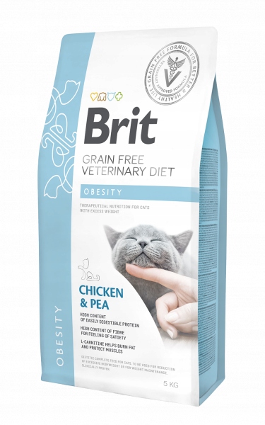 Levně Brit Grain Free Veterinary Diet Cat Obesity Kuře s hráškem 2 kg