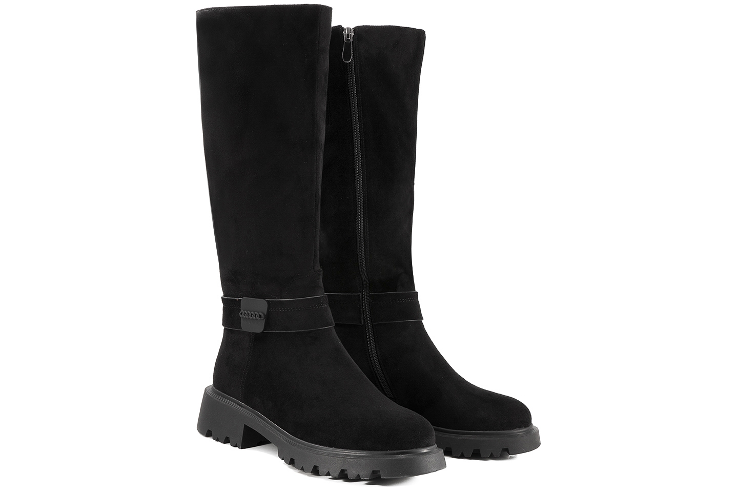 Filippo DKZ6606 Kozačky Zateplené Vysoké Ploché Eko Semiš černé 36