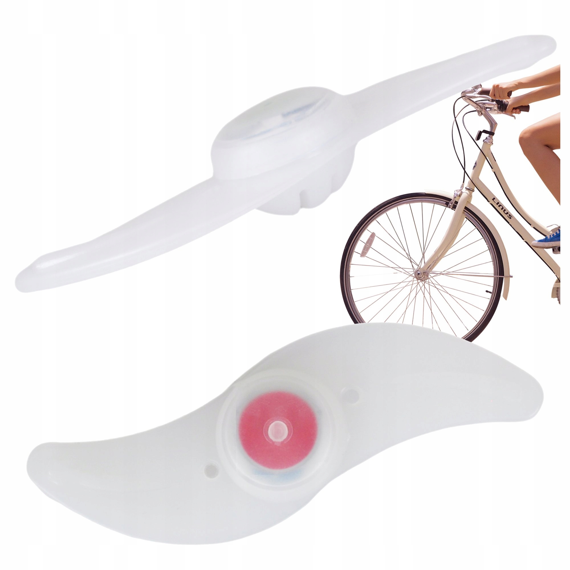 LAMPKA ROWEROWA LED NA SZPRYCHY KOŁA NAKŁADKA