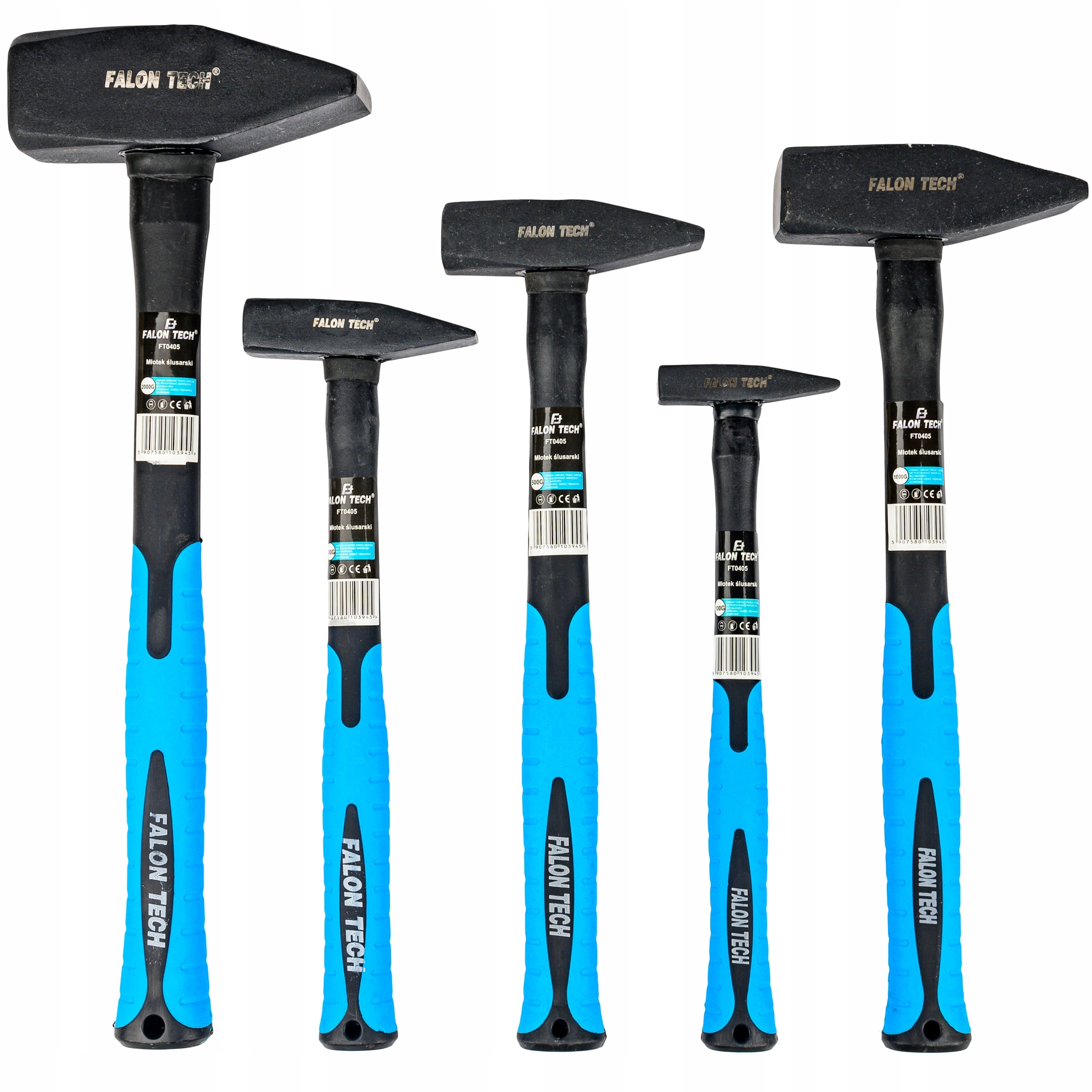 ZESTAW MŁOTKÓW MŁOTKI ŚLUSARSKIE FIBERGLAS MŁOTEK 5SZT