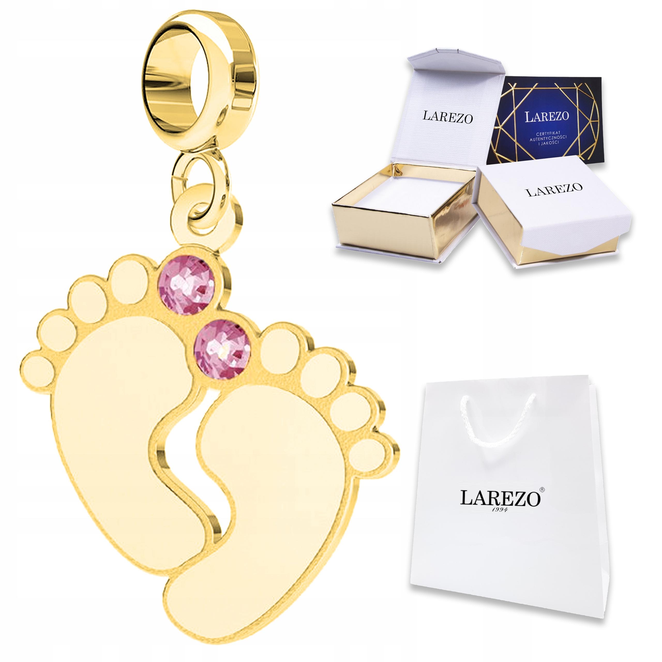 Zlatý závěsný přívěsek na nohy dítěte Plech na štěstí Stříbro 925