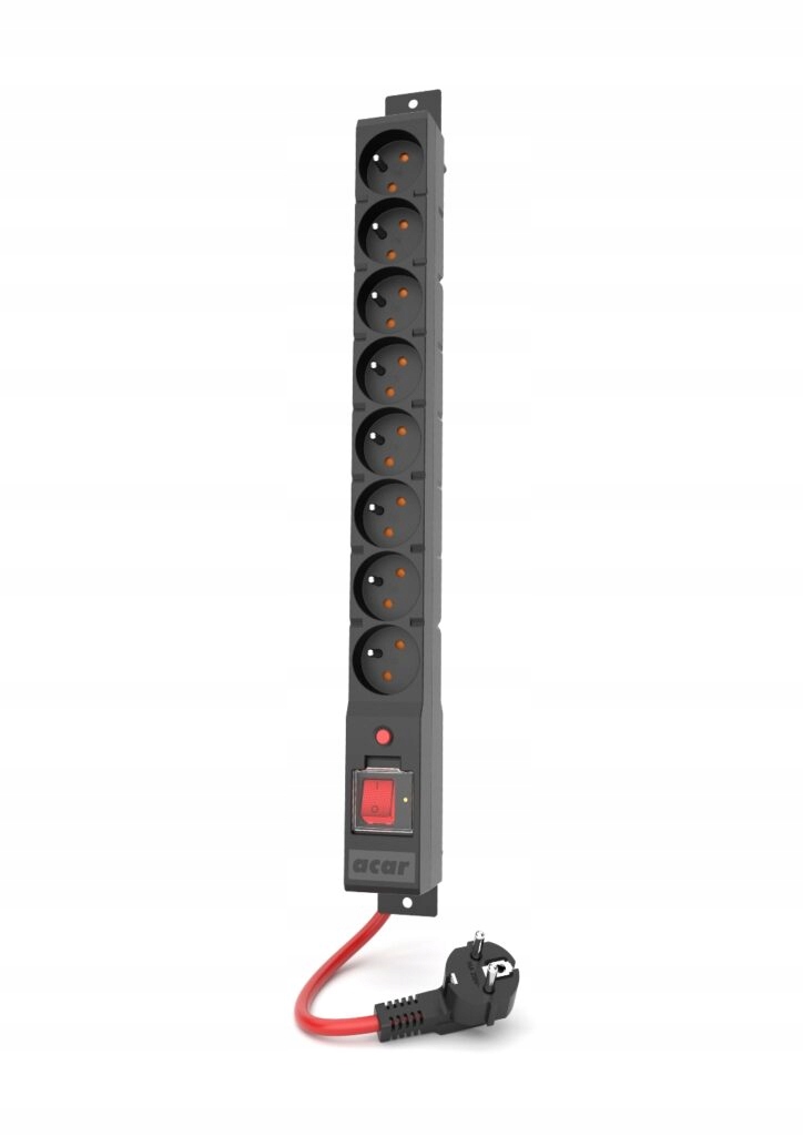 Acar Urządz. zas.-zabezpiecz. acar R8 Power 16A, czarny 3m W2451
