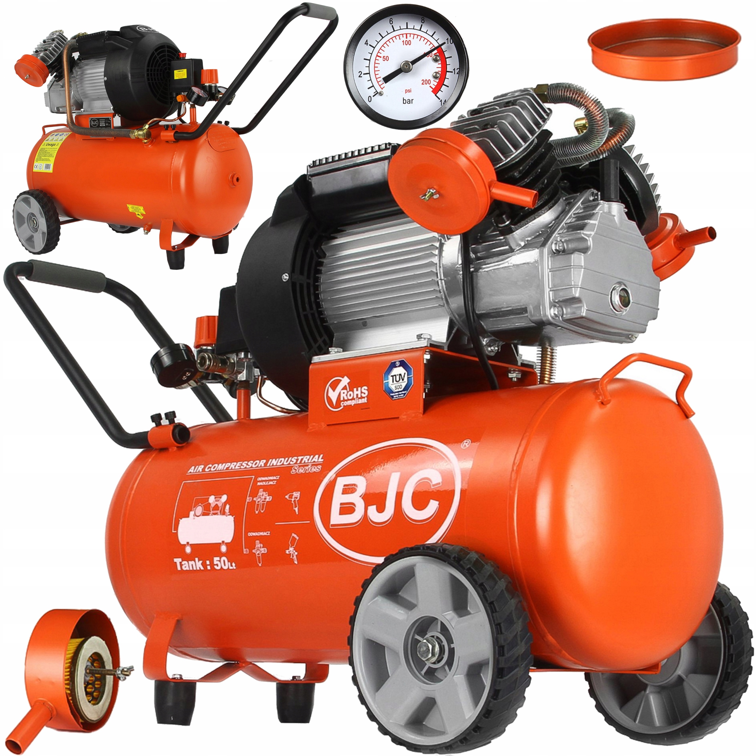 KOMPRESOR OLEJOWY SPRĘŻARKA 50L 395L/min 2,2kW 3KM