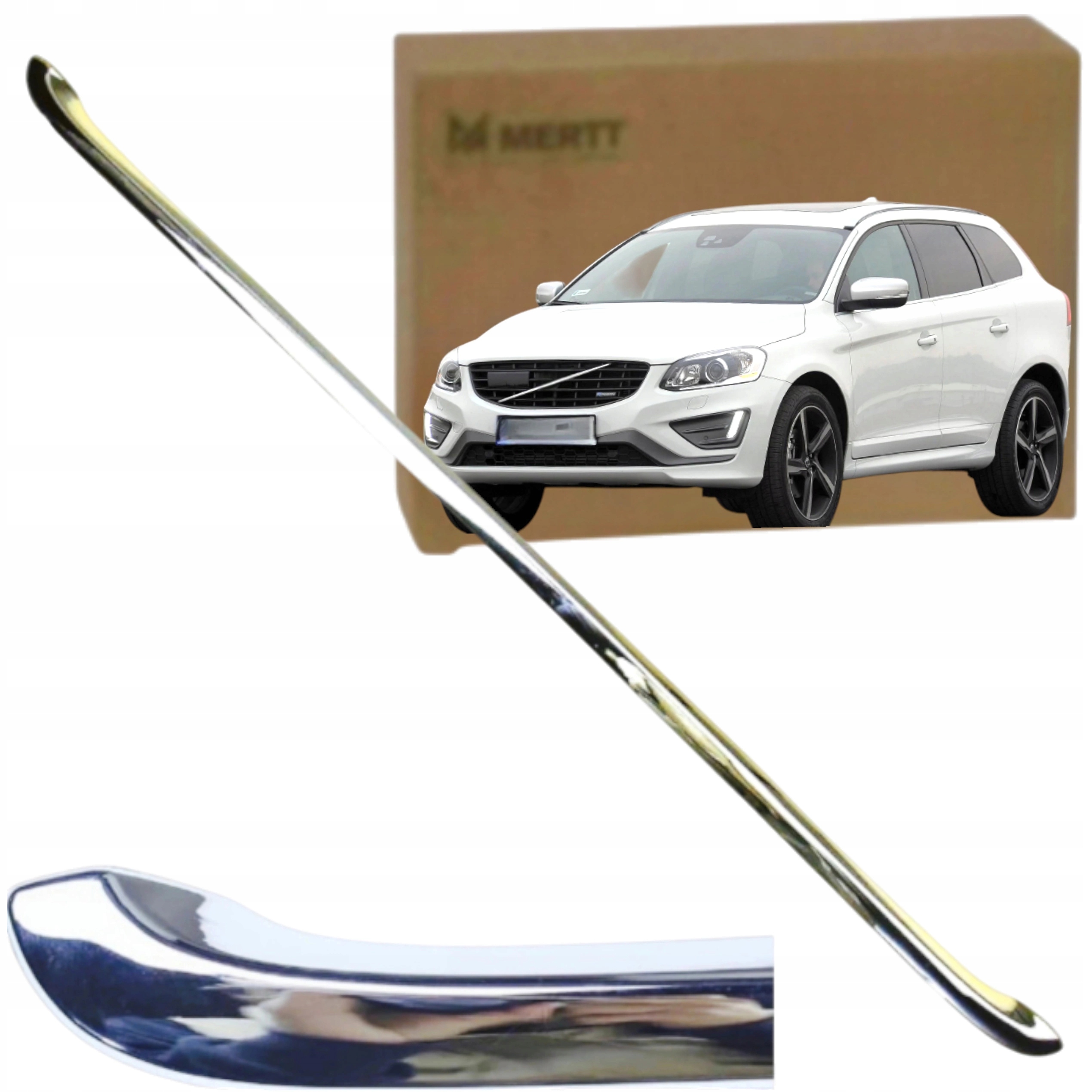 Lišta dekor kapoty krytu motoru Chrom lesk Volvo XC60 2008-2013