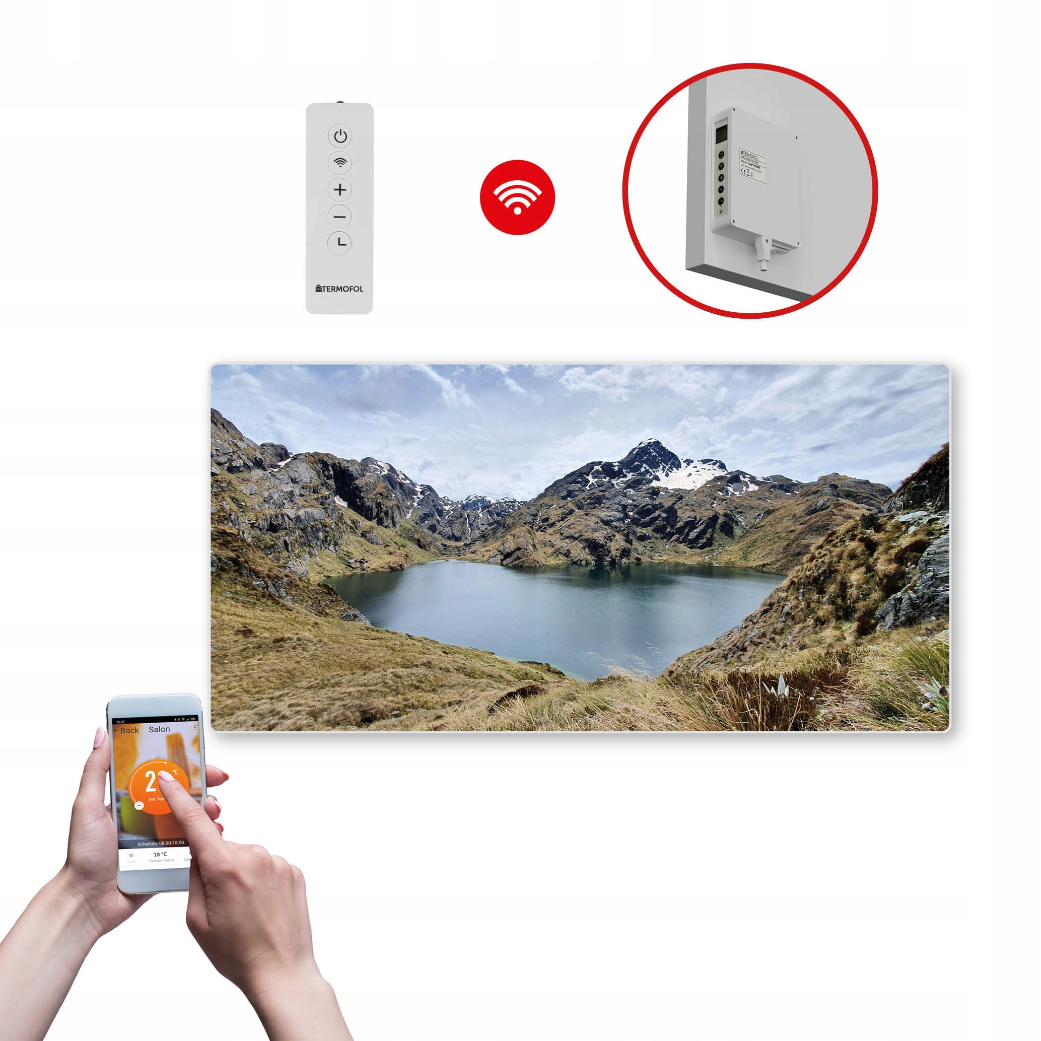 Dekoračný infračervený Ohrievací Panel s výkonom 700 W a Wifi