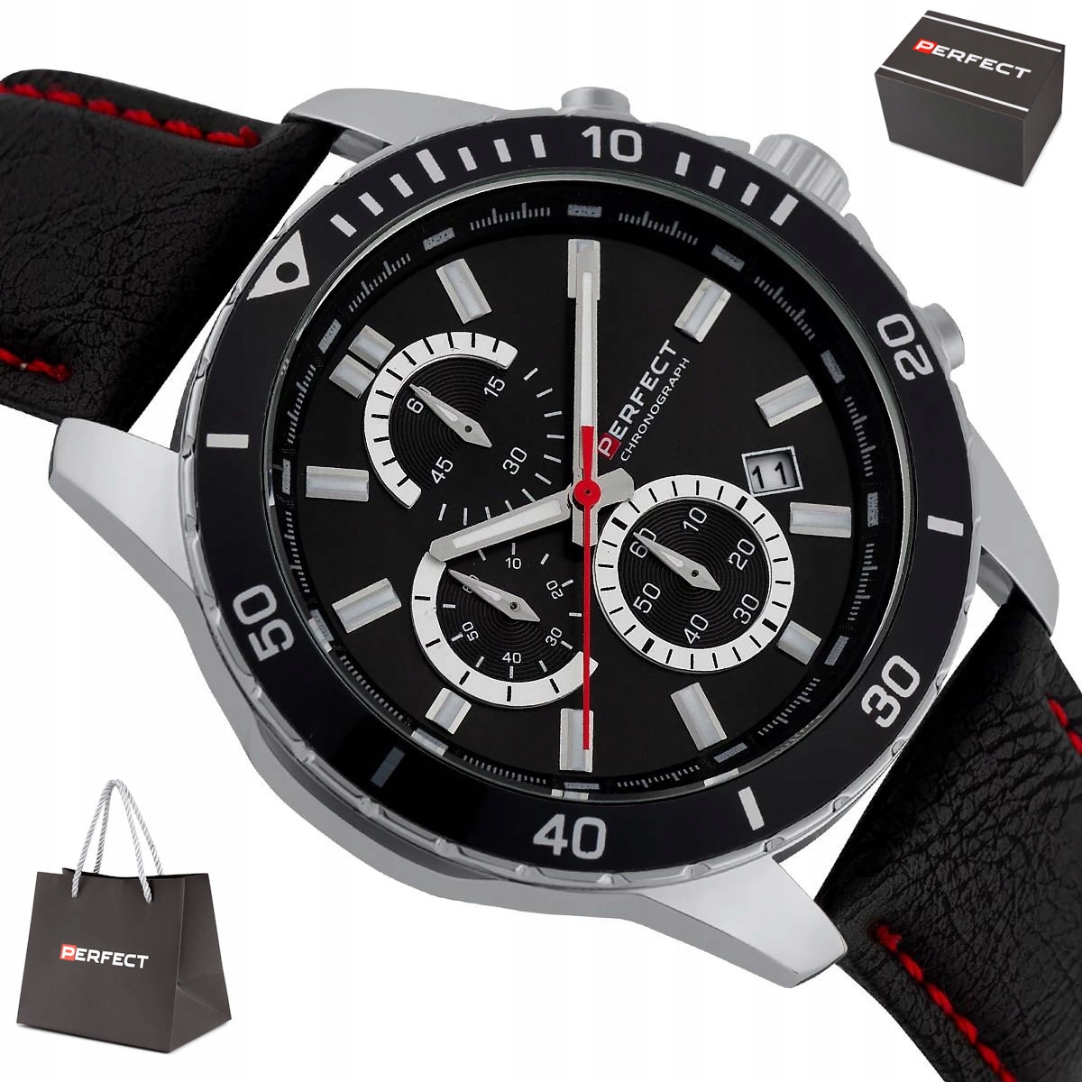 Pánské Sportovní Hodinky Perfect Adventure Chronograf Data W502CH-02 46 mm