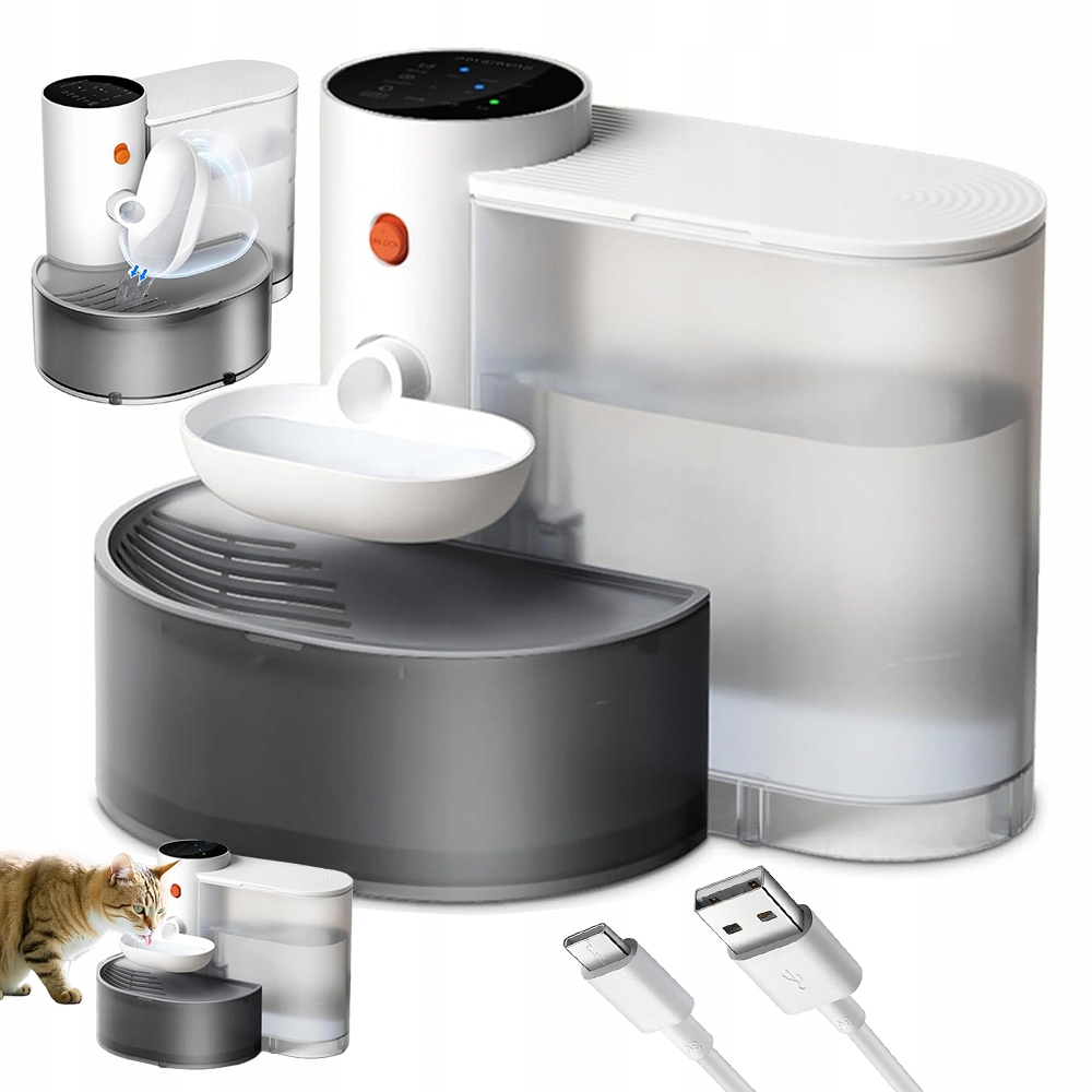 Automatické Krmítko Fontána Pro Kočky A Psy Miska 3L Tichá Filtr