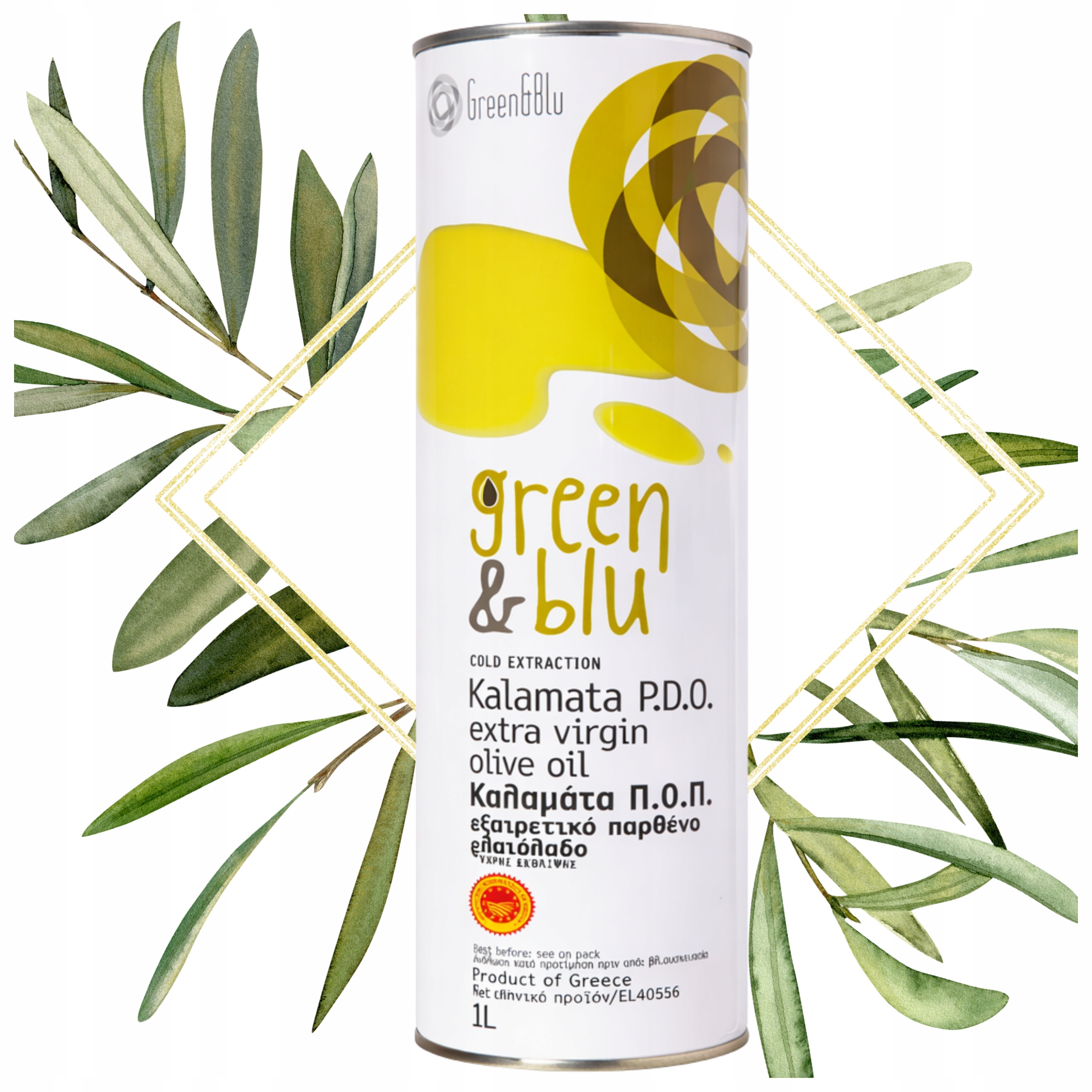 Levně Extra Panenský Olivový Olej 1 L Řecký P.d.o. Kalamata <0,5% Green&blu