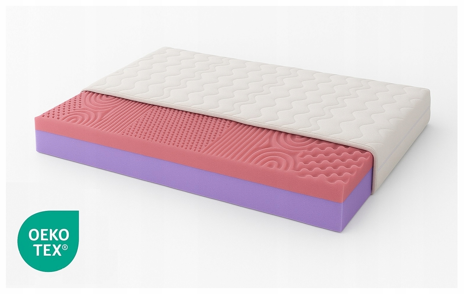 Materac Ortopedyczny Twardy Masujący 80x185 T35 Biały Pianka Antybakteryjny