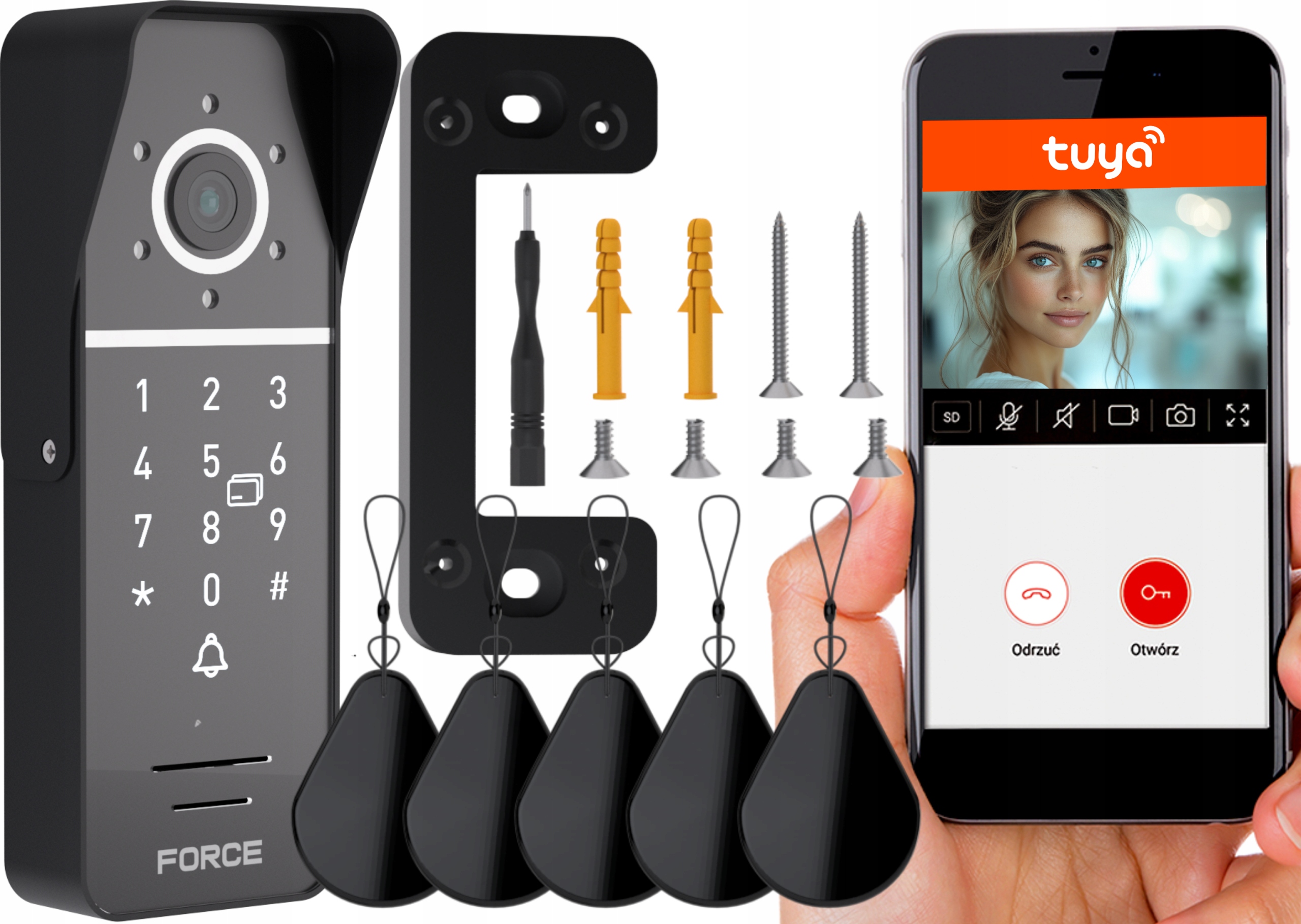 Force Bránová stanice Ahd 2MP 1080P Rfid klávesnice 4 žíly GS-1080P-RK-4W