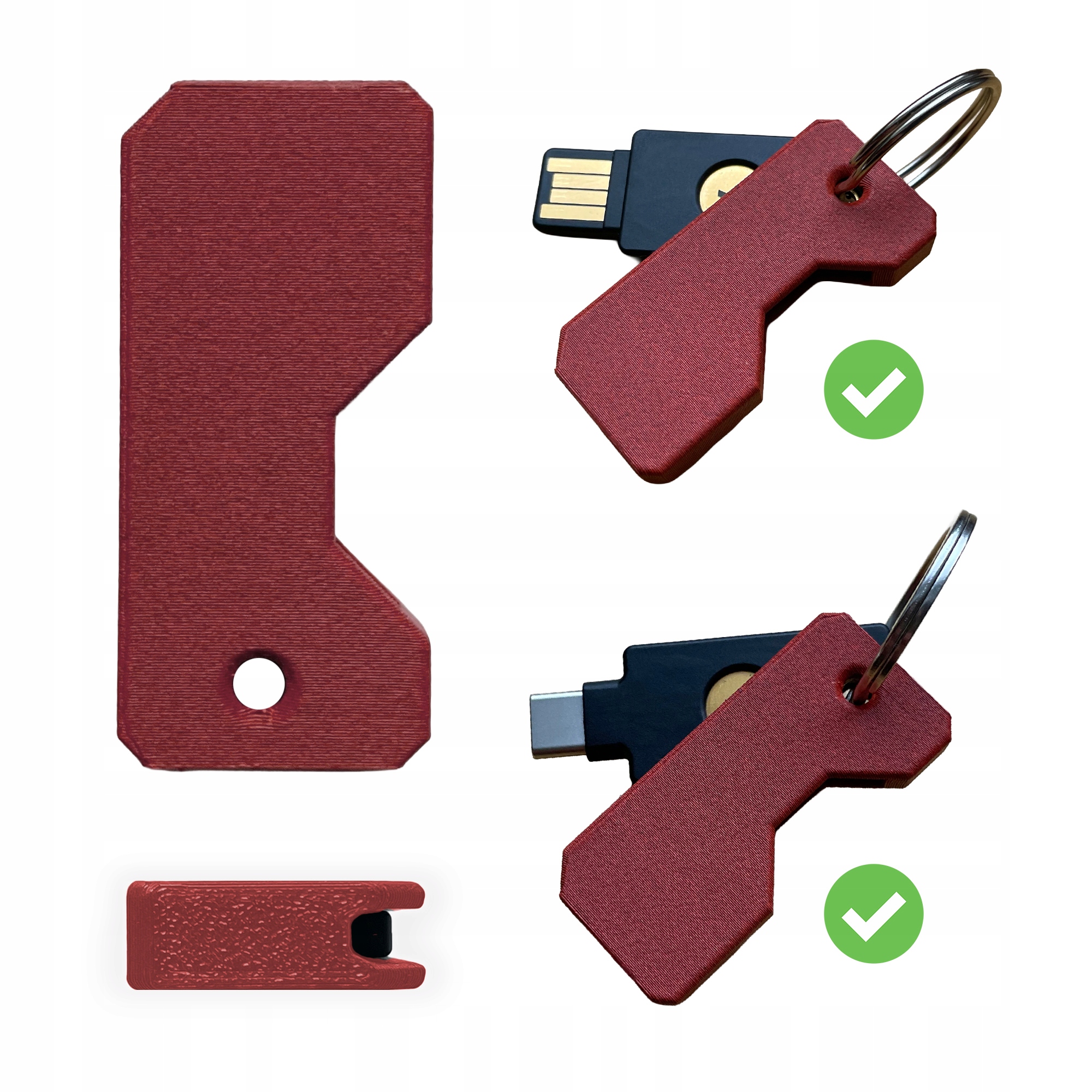 Etui do YubiKey 5/5c NFC RED BRICK Premium USB-C, USB-A Case - Kółko GRATIS